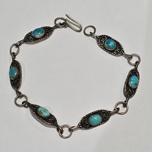 Vintage 925 Sterling Silver & Turquoise MEXICO GA02 Bracelet